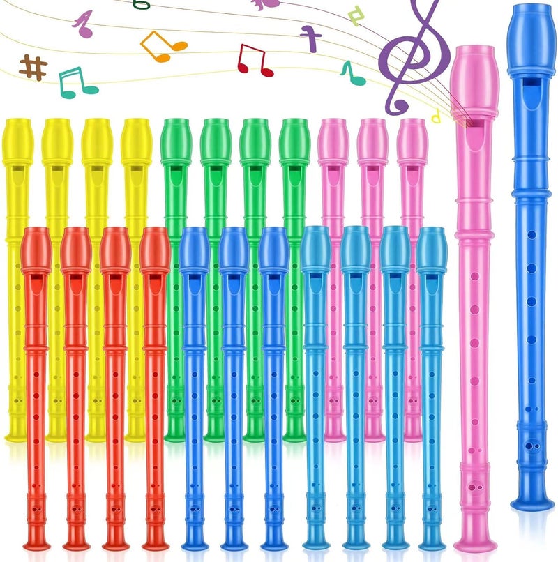 yasuwekik 8 Hole Soprano Recorders Descant Flute Bulk With Cleaning Rod German Style for Back to School Gift Christmas Shoebox Supplies Musical Instruments Party Favor (24 Pack) - Image 1